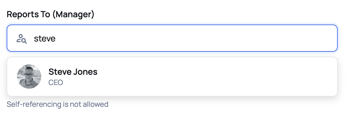 Reports To Dropdown
